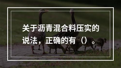 关于沥青混合料压实的说法，正确的有（）。