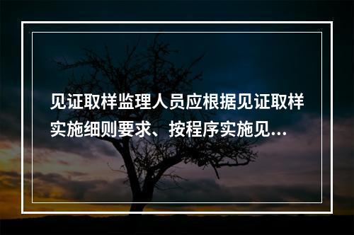 见证取样监理人员应根据见证取样实施细则要求、按程序实施见证