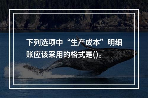 下列选项中“生产成本”明细账应该采用的格式是()。