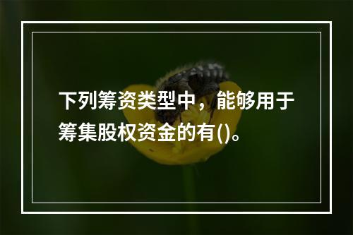 下列筹资类型中，能够用于筹集股权资金的有()。