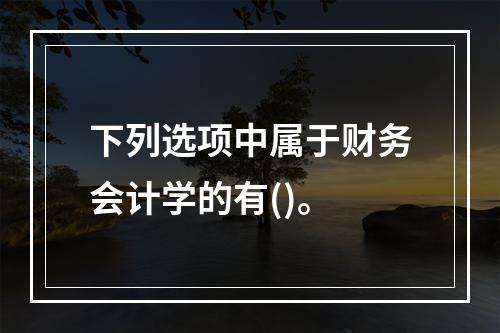 下列选项中属于财务会计学的有()。