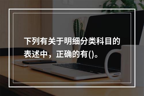 下列有关于明细分类科目的表述中，正确的有()。