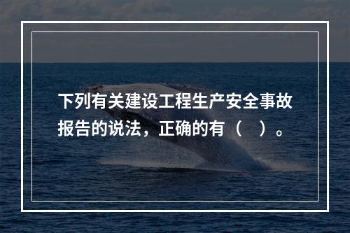 下列有关建设工程生产安全事故报告的说法，正确的有（　）。