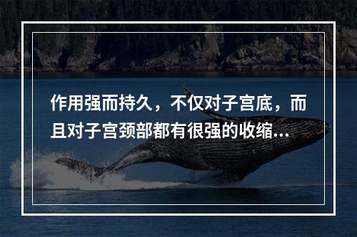 作用强而持久，不仅对子宫底，而且对子宫颈部都有很强的收缩作用