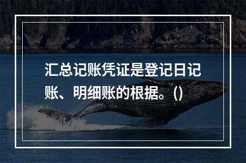 汇总记账凭证是登记日记账、明细账的根据。()