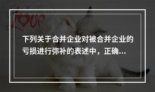 下列关于合并企业对被合并企业的亏损进行弥补的表述中，正确的有