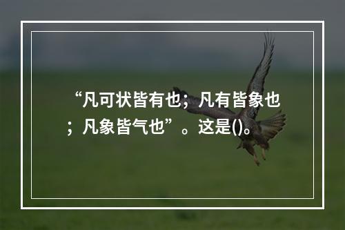 “凡可状皆有也；凡有皆象也；凡象皆气也”。这是()。