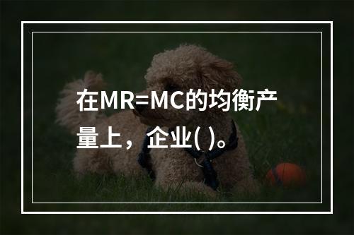 在MR=MC的均衡产量上，企业( )。