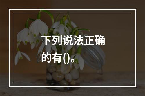 下列说法正确的有()。