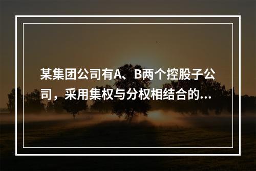 某集团公司有A、B两个控股子公司，采用集权与分权相结合的财务