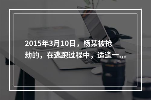 2015年3月10日，杨某被抢劫的，在逃跑过程中，适逢一中年