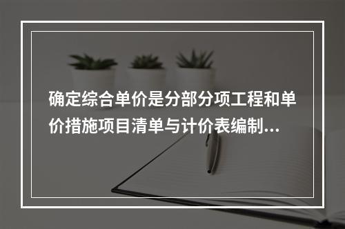 确定综合单价是分部分项工程和单价措施项目清单与计价表编制过程