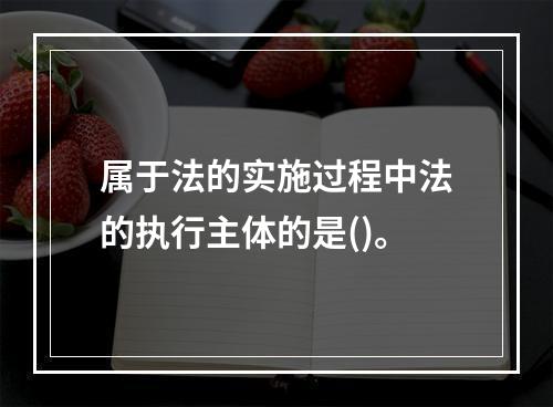 属于法的实施过程中法的执行主体的是()。