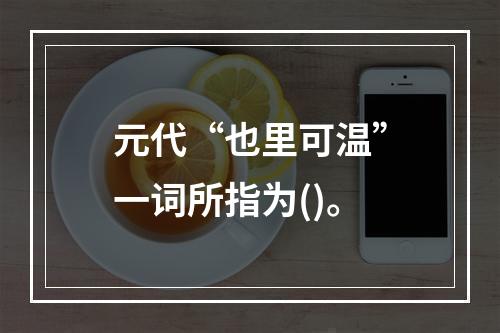 元代“也里可温”一词所指为()。