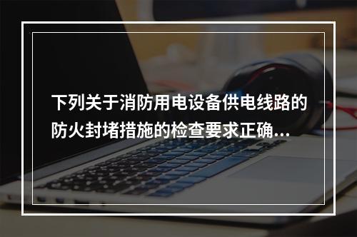 下列关于消防用电设备供电线路的防火封堵措施的检查要求正确的是