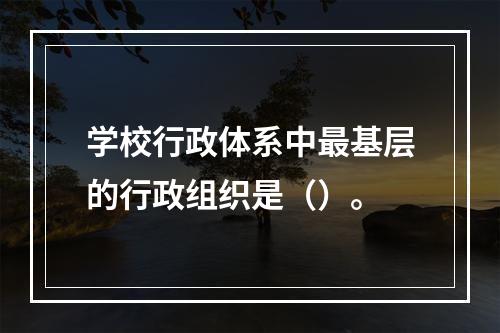 学校行政体系中最基层的行政组织是（）。