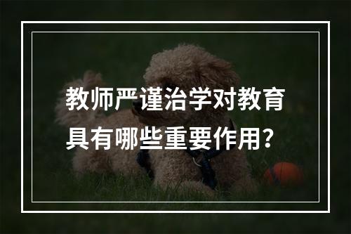 教师严谨治学对教育具有哪些重要作用？