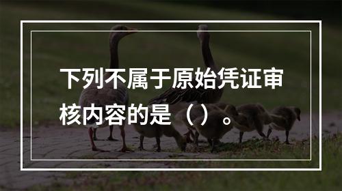 下列不属于原始凭证审核内容的是（ ）。