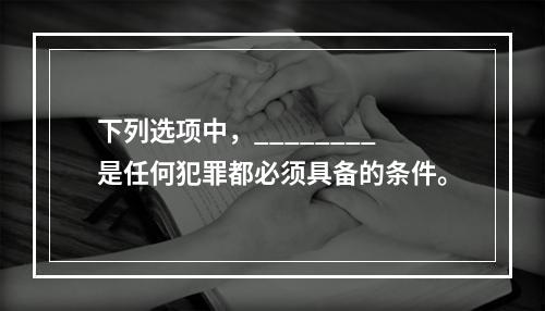 下列选项中，________是任何犯罪都必须具备的条件。