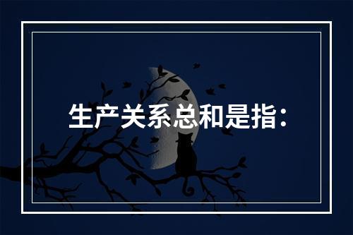 生产关系总和是指：