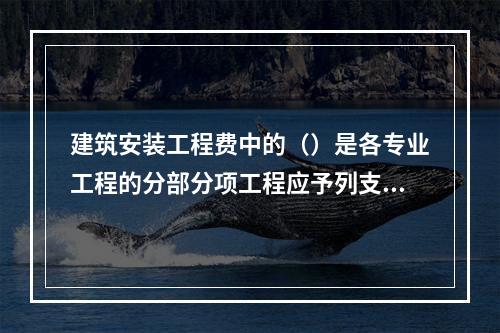 建筑安装工程费中的（）是各专业工程的分部分项工程应予列支的各