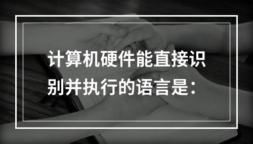 计算机硬件能直接识别并执行的语言是：