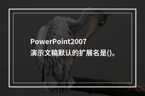 PowerPoint2007演示文稿默认的扩展名是()。