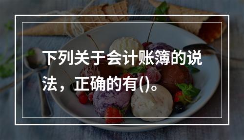 下列关于会计账簿的说法，正确的有()。