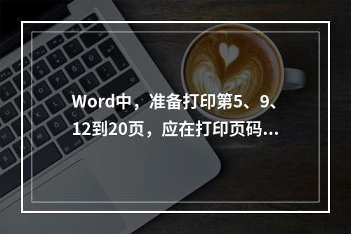 Word中，准备打印第5、9、12到20页，应在打印页码范围