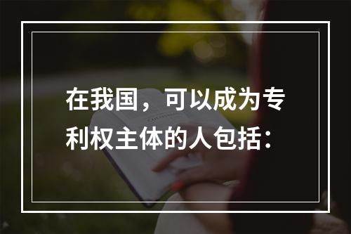 在我国，可以成为专利权主体的人包括：