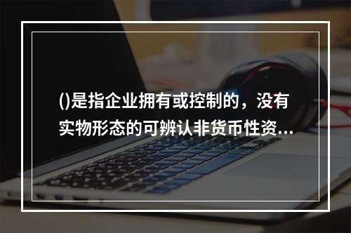 ()是指企业拥有或控制的，没有实物形态的可辨认非货币性资产。