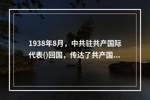 1938年8月，中共驻共产国际代表()回国，传达了共产国际的