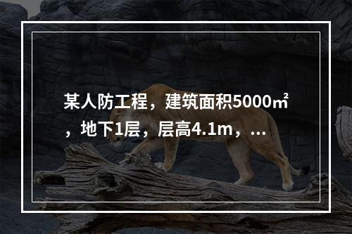 某人防工程，建筑面积5000㎡，地下1层，层高4.1m，基础