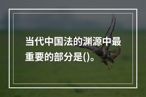 当代中国法的渊源中最重要的部分是()。