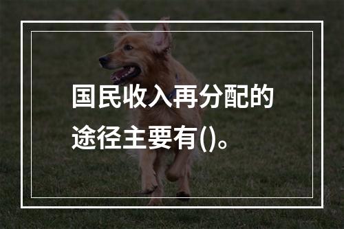 国民收入再分配的途径主要有()。