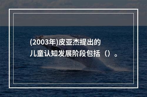 (2003年)皮亚杰提出的儿童认知发展阶段包括（）。