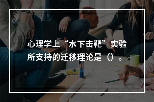 心理学上“水下击靶”实验所支持的迁移理论是（）。