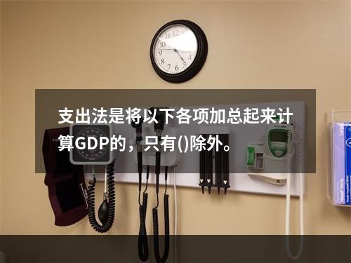 支出法是将以下各项加总起来计算GDP的，只有()除外。