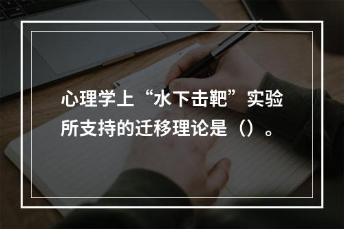 心理学上“水下击靶”实验所支持的迁移理论是（）。