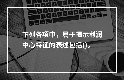 下列各项中，属于揭示利润中心特征的表述包括()。