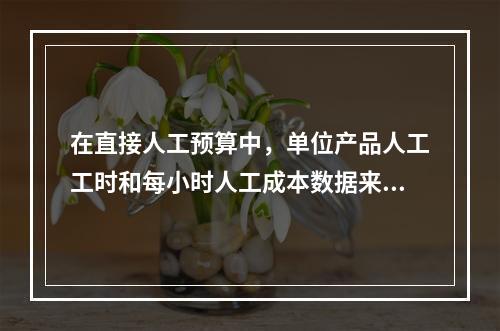 在直接人工预算中，单位产品人工工时和每小时人工成本数据来自于