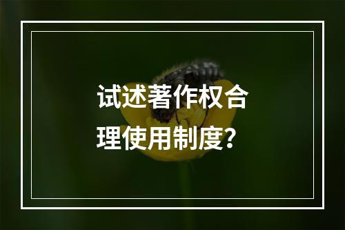 试述著作权合理使用制度？