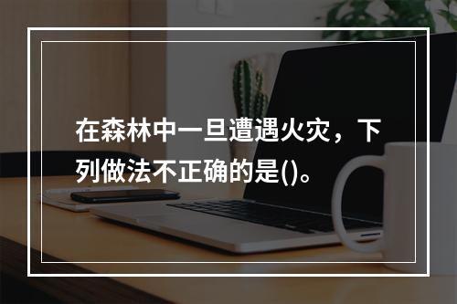 在森林中一旦遭遇火灾，下列做法不正确的是()。