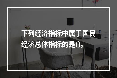 下列经济指标中属于国民经济总体指标的是()。