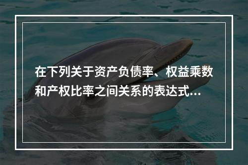 在下列关于资产负债率、权益乘数和产权比率之间关系的表达式中，