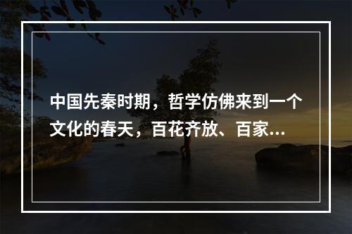 中国先秦时期，哲学仿佛来到一个文化的春天，百花齐放、百家争鸣