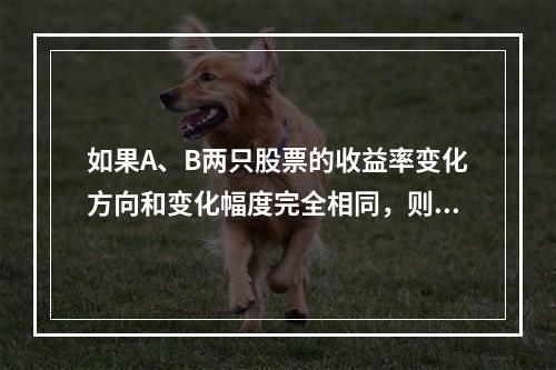 如果A、B两只股票的收益率变化方向和变化幅度完全相同，则由其