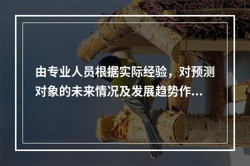 由专业人员根据实际经验，对预测对象的未来情况及发展趋势作出预