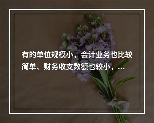 有的单位规模小，会计业务也比较简单、财务收支数额也较小，这样