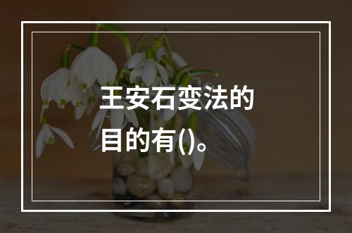 王安石变法的目的有()。